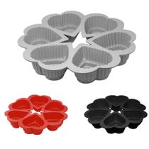 Forma De Silicone Redonda Coracao Para Cupcake Com 6 Cavidades 25Cm - RIO TIJUCAS