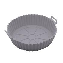 Forma de Silicone Redonda Para Air Fryer 17cm Cinza Quality House