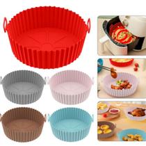Forma de Silicone Redonda Para Air Fryer 20cm