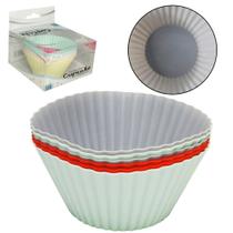 Forma De Silicone Redonda Para Cupcake Colors Com 6 Pecas 3X7Cm - COSY CASA