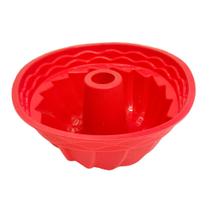 Forma de Silicone Redonda Pudim 23x11cm - Vermelho - Wellmix