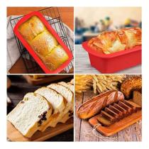 Forma de silicone retangular 25cm para pão bolo pudim forno air fryer antiaderente