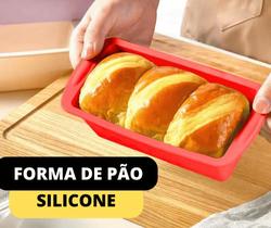 Forma De Silicone Retangular Pão Bolo Gelo Antiaderente Para Forno Microondas E Freezer Forma De Silicone Retangular Pão Bolo Gelo Antiaderente Para Forno Microondas E Freezer
