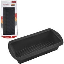Forma de silicone retangular para bolo / pao grafite 26,5x14x6cm - WELLMIX