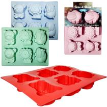Forma De Silicone Retangular Para Cupcake Bichinhos Com 6 Cavidades 25X20X5Cm - FOLIA IMPORTS