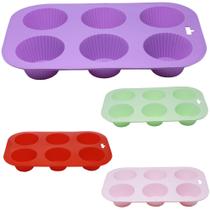 Forma De Silicone Retangular Para Cupcake Com 6 Cavidades 25,5X16X3,5Cm - RIO TIJUCAS