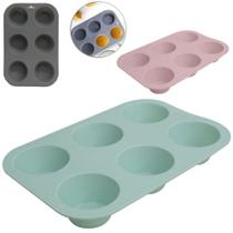 Forma De Silicone Retangular Para Cupcake Com 6 Cavidades