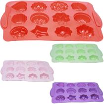 Forma De Silicone Retangular Sortido Para Cupcake Com 12 Cavidades 29X17X2,8Cm - RIO TIJUCAS