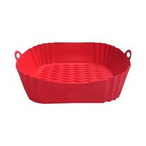Forma De Silicone Reutilizável Para Air Fryer, Bandeja Quadrada Para Churrasco, Molde Para Assar,