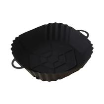 Forma De Silicone Reutilizável Para Air Fryer Com Alça, Assadeira Quadrada Para Cozinha