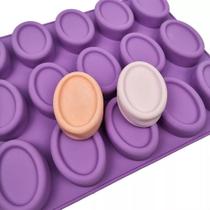 Forma De Silicone Sabonete Oval 15 Cavidades Saboaria Forma De Silicone Sabonete Oval 15 Cavidades Saboaria