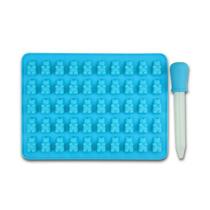 Forma De Silicone Tipo Bala Mini Urso Gelatina E Conta Gotas