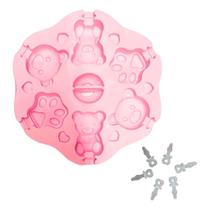 Forma De Silicone Urso 6 Cavidades Para Doces Gelo Picolé Forma De Silicone Urso 6 Cavidades Para Doces Gelo Picolé