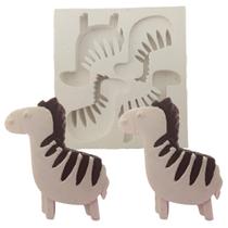Forma de Silicone - Zebra Safari encaixe 2 cav Forma de Silicone - Zebra Safari encaixe 2 cav