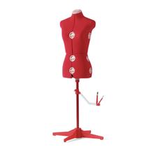 Forma de vestido feminino SINGER, ajustável, vermelho, serve para tamanhos 4-10