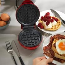 Forma De Waffle Elétrica Mini Máquia Formato Clássico Redondo