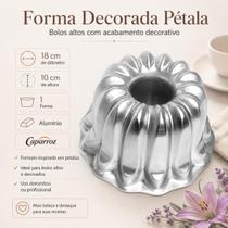 Forma Decorada Alumínio Caparroz Pétala 18x10cm Bolo Alto Confeitaria Sobremesa Floral Venda Caseiro Linda Profissional Forma Decorada Alumínio Caparroz Pétala 18x10cm Bolo Alto Confeitaria Sobremesa Floral Venda Caseiro Linda Profissional
