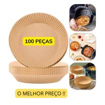 Forma Descartável Para Fritadeira Air Fryer Em Papel Antiaderente - 100 Pcs - 16cm