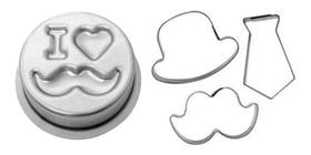 Forma Dia Dos Pais + Jogo Cortador 3 Peças Modelo Papai