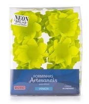Forma Doce Flor Veneza Neon Amarelo Com 40 Plac