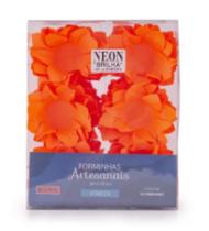 Forma Doce Flor Veneza Neon Laranja Com 40 Plac