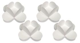 FORMA DOCINHO 4 PETÁLAS C/100un HAPPY FESTAS - BRANCO - KIT C/4PCT