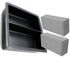 Forma Dupla para Tijolinho Holandês em Concreto Molde para Piso, Parede e Muros Alta Resistência 20x10x6cm Forma Dupla para Tijolinho Holandês em Concreto Molde para Piso, Parede e Muros Alta Resistência 20x10x6cm