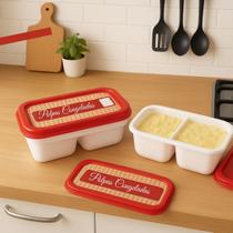 Forma dupla porta polpa de frutas duplo congelar silicone c/tampa plastico fundo flexivel papinha