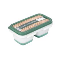 Forma dupla porta tempero duplo congelar silicone c/tampa plastico fundo flexivel papinha Forma dupla porta tempero duplo congelar silicone c/tampa plastico fundo flexivel papinha