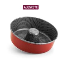 Forma e assadeira para bolo enjoy antiaderente vermelha 22cm