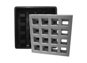 Forma Elemento Vazado 16 Furos Anti Chuva Tipo Veneziana 39x39x07CM