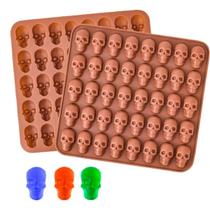 Forma Em Silicone Caveira Skull 40 Cavidades Doce Drink Gelo