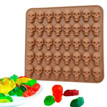 Forma Em Silicone Caveira Skull 40 Cavidades Doce Drink Gelo