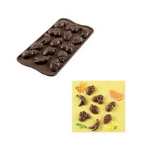 Forma Em Silicone Mini Bombom Chocolate Frutas Silikomart