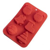 Forma Em Silicone Natal Vermelha Antiaderente
