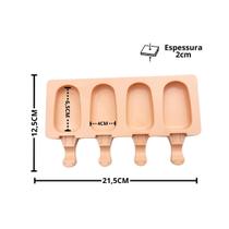 Forma em Silicone para Mini Picolé Magnum 4 cavidades Antiaderente