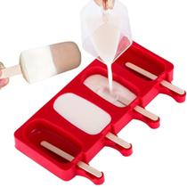 Forma em Silicone para Mini Picolé Magnum 4 cavidades Antiaderente