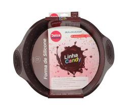 Forma em Silicone Redonda Bolo Redonda Silicone 24cm Candy - Dolce Home