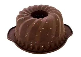 Forma em Silicone Redonda Ondulada Pudim 24cm Candy - Dolce Home