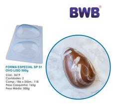 Forma especial 3 partes c/ silicone p/ ovo de pascoa liso 500g bwb 3619 sp 51