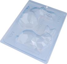 Forma Especial (3 partes) para Chocolate BWB Coelho Diamante (9877) Forma Especial (3 partes) para Chocolate BWB Coelho Diamante (9877)