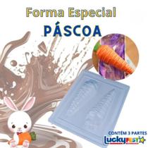 Forma especial chocolate páscoa c/ 3 partes lucky fest Forma especial chocolate páscoa c/ 3 partes lucky fest