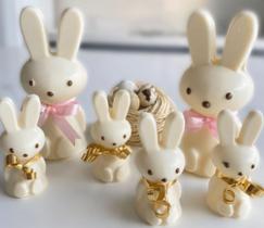 Forma Especial Coelho Sentado 3 Partes com Silicone de 15g