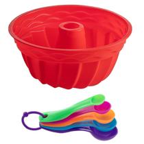 Forma Espiral Redonda Sortida Silicone e Medidora 5 Pçs Cor