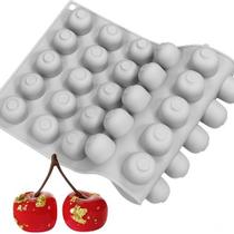 Forma Formato Cereja Antiaderentes Silicone Chocolate Confeitaria