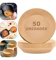 Forma Forro De Papel Descartável P/ Air Fryer Kit Com 50 Uni