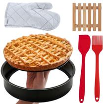 Forma Fundo Falso + Luva + Pincel +Espátula +Descanso Panela