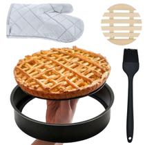 Forma Fundo Removível 2,9L + Luva + Pincel + Descanso Panela Forma Fundo Removível 2,9L + Luva + Pincel + Descanso Panela