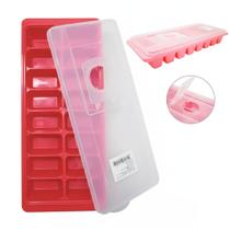 Forma Gelo Para 16 Gelos Plástico com Tampa e Abertura para Água 25x10cm - Colorida - PANAMI Forma Gelo Para 16 Gelos Plástico com Tampa e Abertura para Água 25x10cm - Colorida - PANAMI