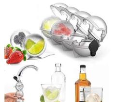 Forma Gelo Plástico 4 Esferas Bola Grande Bebidas Whisky Gin